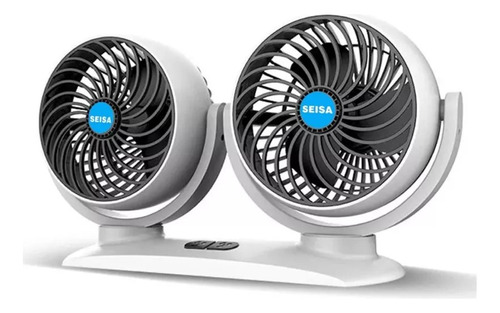 Ventilador Doble 6 Pulgadas 360° 3 Aspas Para 12v 24v 2 Usb