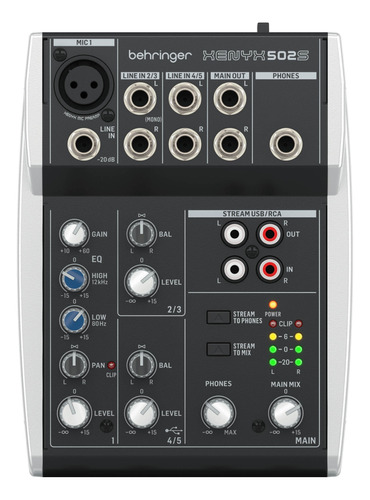 Mesa Mixer Som Behringer Xenyx 502s Interface 5 Canais Usb