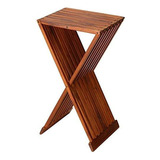 Mesa Auxiliar Plegable En Madera Maciza De Teca, Marrón