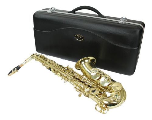 Saxofone Alto As 200 Laqueado Dourado Com Case New York