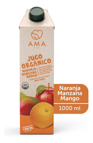 Ama Jugo Naranja Manzana Mango Organico 1lt