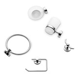 Kit Accesorio Para Baño Peirano Línea 3000 5 Piezas Cromo