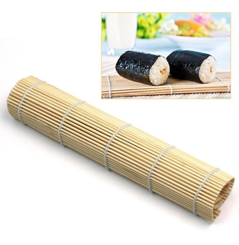 Pack 10u Esterilla Sushi Redonda Bambú 27x27