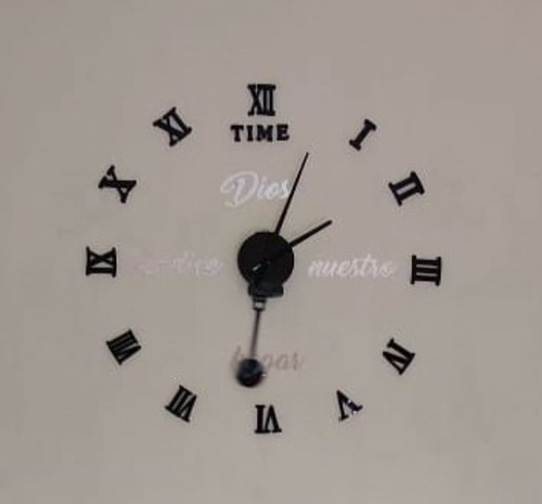 Reloj 3d 100x100 Cm Con Péndulo + Frase En Vinilo
