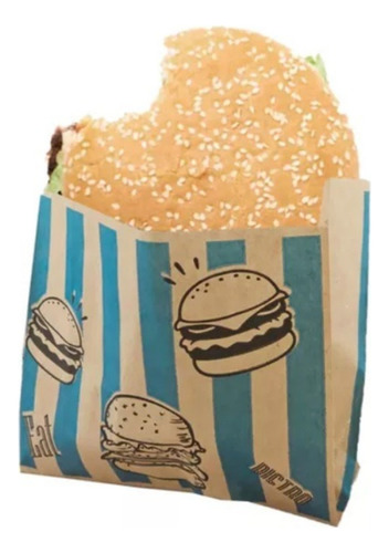 Bolsa Sobre Papel Para Hamburguesa Bióxido 13x5x10 X100u Csi