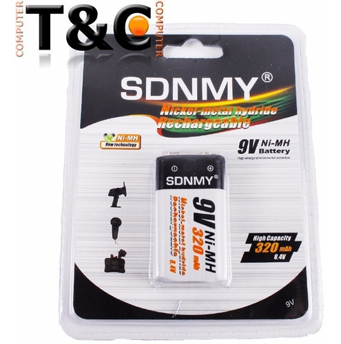 Bateria 9v Recargable Sdnmy 320mah Ni-mh