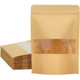 Bolsa Stand Up Pouch Kraft Con Ventana Sello 1000g