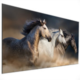 Quadro Decorativo Sala Quarto Cavalos Luxo 130x70 Grande