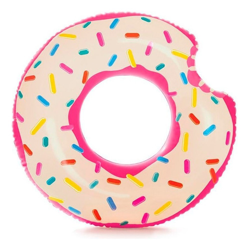 Flotador Inflable Pileta Intex Rueda Donut Glaseada 94 Cm Color Rosa Pálido