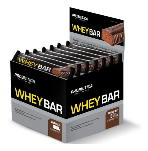 Whey Bar Cx 24 Un Probiótica - Barra De Proteína - Promoção 