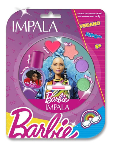 Kit De Maquiagem E Esmalte Infantil Barbie Impala Cj 01