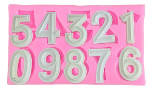 Molde Silicona Numeros 2,2cm Relieve Fondant Porcelana