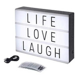 Lámpara Led Cinema Light Box A4 Con 96 Letras Y Números, Iconos De Color Blanco Con Borde Negro, 110 V/220 V