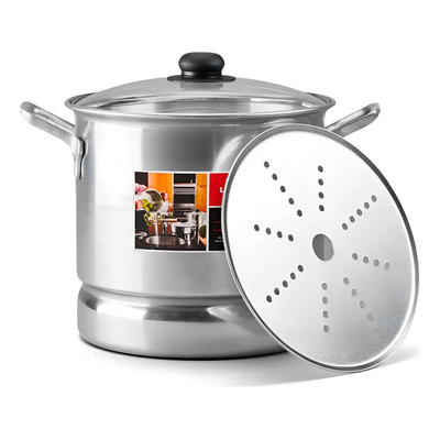 Vaporera Lamex De Aluminio 11 Litros Con Tapa De Vidrio Aluminio | Meses sin interés
