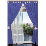 Cortina Tropical Doble Con Voile 2 Paños Lista P/ Colgar