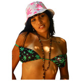 Bucket Hat Cristal Roots Erva Maconha Cannabis Rosa Neon 