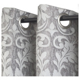 Pack Cortina Confeccionada Jacquard Estambul Palermo Color Gris