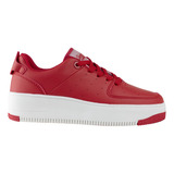 Tenis Urbano Dama Plataforma Suela Gruesa 1059048 Rojo