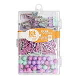 Kit Office Clips Jocar Trend Pastel C/150 Peças.