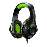 Headset Warrior Rama Gamer Usb+p3+p2 Green Led Ph299