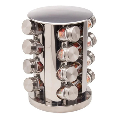 Especiero Giratorio Alpro 9000 Acero Inoxidable 16 Frascos Vidrio | Envío gratis