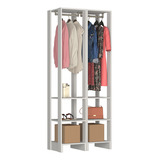 Roupeiro Closet 80cm Com 2 Cabideiros E 6 Prateleiras Branco