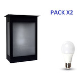 Pack X2 Farol Colonial Colgante 24cm + Lampara Led 9w Calida