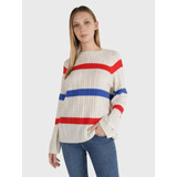 Suéter Con Franjas Multicolor Tommy Hilfiger De Mujer