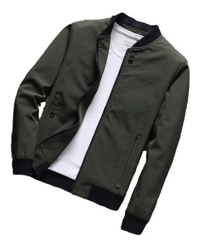 Hombre Casual Chamarra Ligera Bomber Varsity Rompevientos