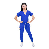 Pijama Quirúrgica Azul Rey Jogger Antifluidos Dama