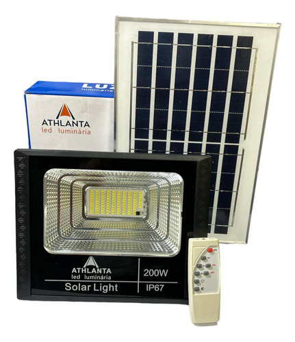 Refletor Solar 200w 6500 Placa Solar Cor Da Carcaça Preto 