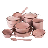 Batería De Cocina De Peltre Rubí 11 Piezas Color Rosa Cinsa