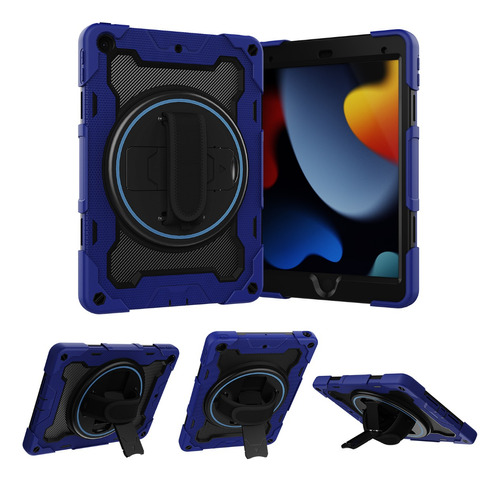Funda Para iPad 9 8 7 Generación 10.2 Rudo Protector Azul