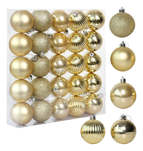 Bolas De Navidad Ornamentos, 25 Piezas De Decoracion De Arbo