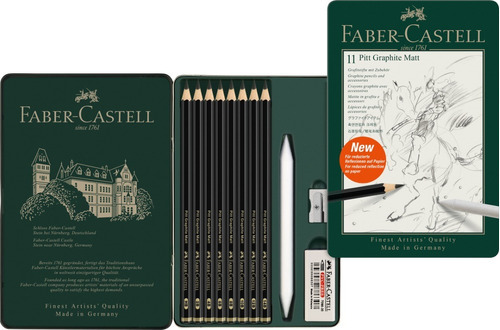 Set 11 Lápices Grafito Graphite Matt - Faber Castell Pitt