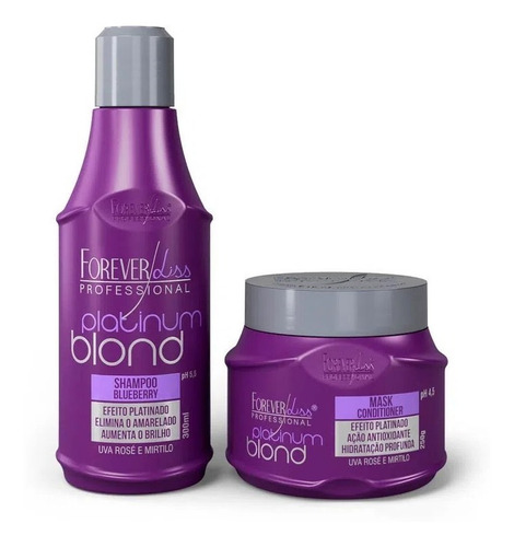 Shampoo Mascara Cabelos Loiro Platinum Blond Forever Liss