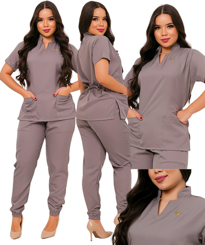 Pijama Cirúrgico Hospitalar Feminino Jogger Scrubs Gabardine