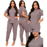 Pijama Cirúrgico Hospitalar Feminino Jogger Scrubs Gabardine