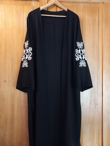 Kimono Bordado Extra Largo Negro Natural Bohemia 