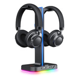 Base Stand Soporte Para Auriculares Headset Gamer Rgb 2 Usb