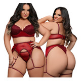 Langerie Plus Size Calsinha Fio Dental Renda Sex Sutiã Bojo