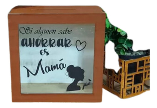 Alcancia De Madera Personalizada 19x19x9cm Si Alguien Sabe A