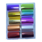 Papel Foil Set X10 Color Metalizado Manicure
