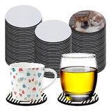 80 Pcs Posavasos De Taza Blanco Sublimación Granel, Go...