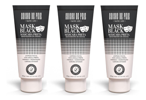 Kit 3x Máscara Preta Mask Remove Cravos - Coisas De Pele Tipo De Pele Todo Tipo De Pele