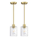 2 Pack 1 Lámpara Moderna Globo Colgante Luz Acabado Bronce C