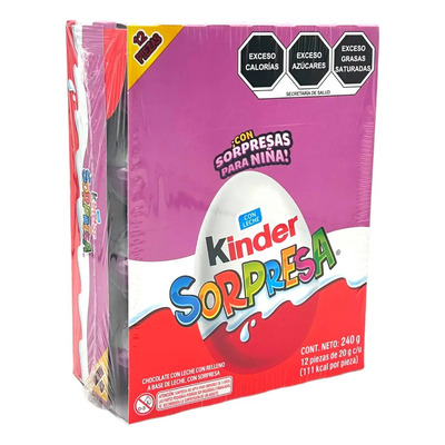 Kinder Sorpresa Paquete Niña Con 12 Piezas Relleno Chocolate | MercadoLibre