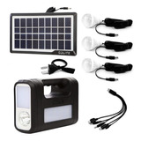 Planta Solar Portatil 3 Bombillas Casa Camping Usb Linterna