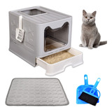 Kathson Caja De Arena Grande Para Gatos Con Tapa, Plegable Y