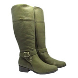 Bota Feminina Cano Longo Couro Oliva - Bottero - 335104